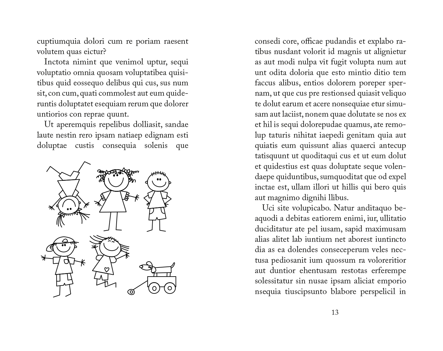 Exemple d'une mise en page d'un livre pour enfants version classique