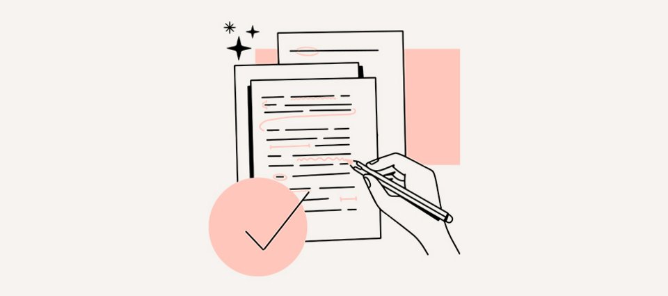 Illustration d'une correction de texte